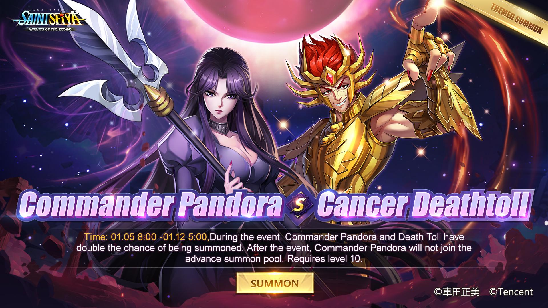 Cancer Deathtoll Святой Сейя. Pandora Commander. Summon command