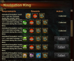 my personal navigation level + 30k DIAS recharge, but i only collected up to level4 rewards. 